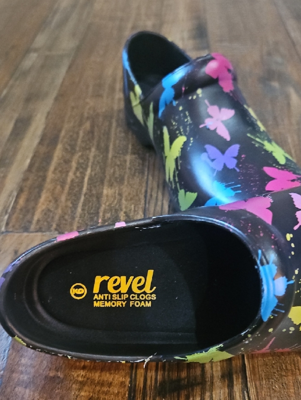 Women's Revel Slip Resistant Waterproof Clogs with Multicolor Butterfly Print - Picture 2 of 11